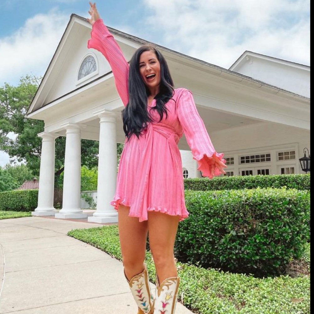 Revolve long sleeve pink mini dress